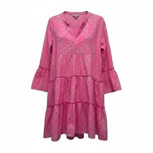 Juliet Dunn Floral Tiered Ruffled Minidress